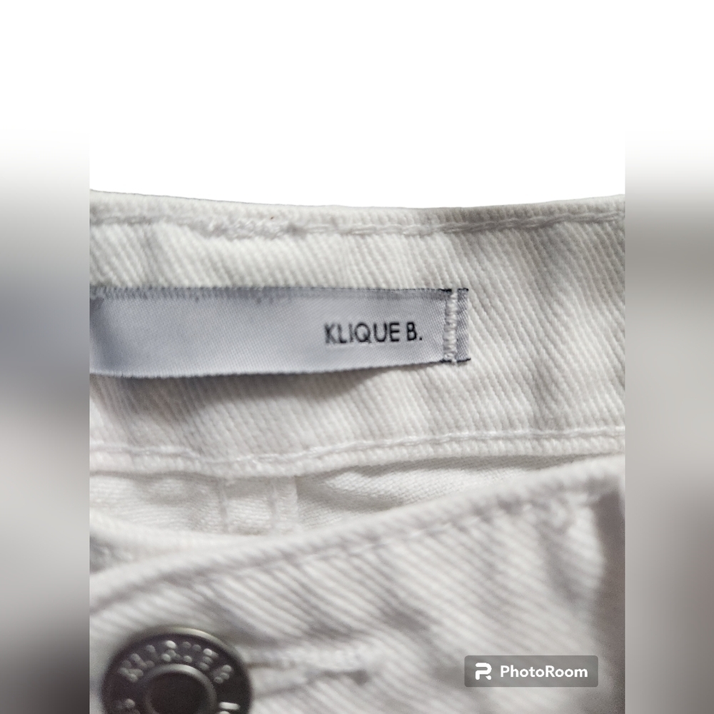 KLIQUE B White Distressed Denim Cropped size 26 - Picture 4 of 5